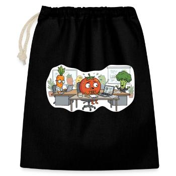 Stressed Tomato – Office Vegetables - Gift Bag 40 x 50 cm - black - Front