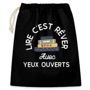 Reading is dreaming: stack of books - Gift Bag 40 x 50 cm - black - Front