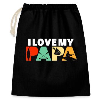 I Love My Papa Kayaking Canoe Water Sports Grandpa - Gift Bag 40 x 50 cm - black - Front
