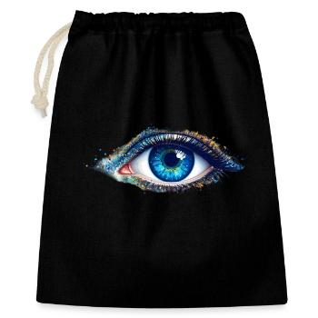 Blaues Auge Farbenspiel - Geschenkbeutel aus Baumwolle (40 x 50 cm) - Schwarz - Vorne