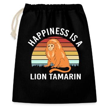 Tamarin Affe - Geschenkbeutel aus Baumwolle (40 x 50 cm) - Schwarz - Vorne