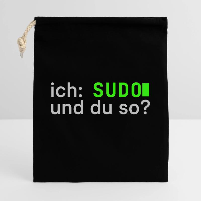 ich: SUDO und du so? Linux Spruch - Programmierer Geschenkbeutel aus Baumwolle (40 x 50 cm)