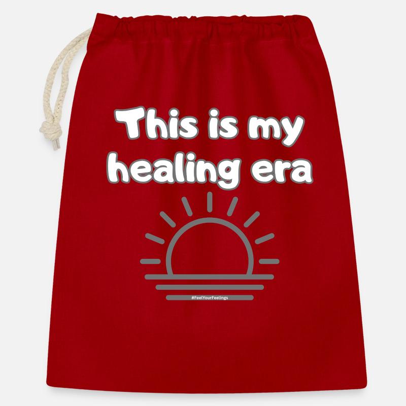 C’est mon ère de guérison #FeelYourFeelings Déclaration - Sac cadeau 40 x 50 cm - rouge