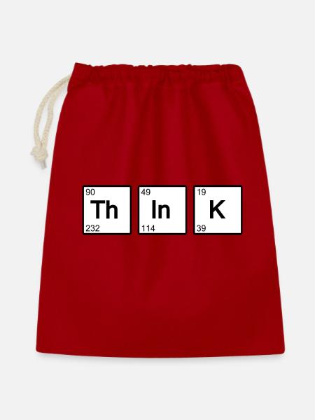 Think (weiß) - Geschenkbeutel aus Baumwolle (40 x 50 cm) - Rot