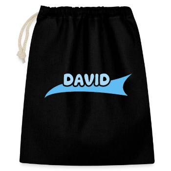 Prénom David - Sac cadeau 40 x 50 cm - noir - Devant