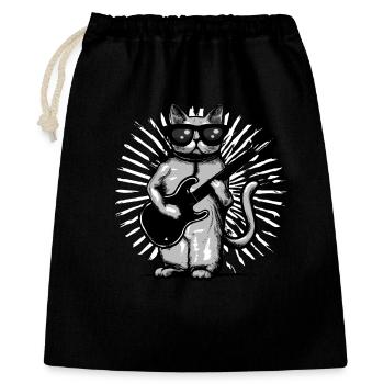 Guitarist Cat - Gift Bag 40 x 50 cm - black - Front