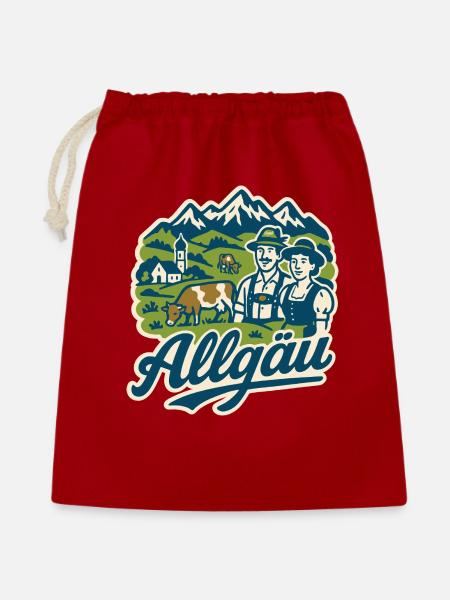Allgäu Alpen Landschaft - Geschenkbeutel aus Baumwolle (40 x 50 cm) - Rot