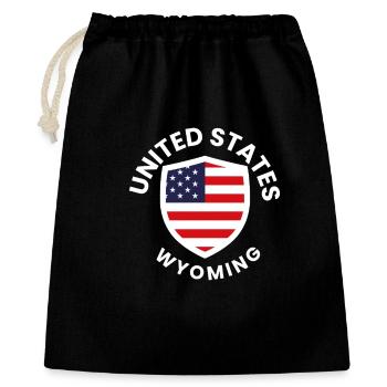 Wyoming United Shield - Geschenkbeutel aus Baumwolle (40 x 50 cm) - Schwarz - Vorne
