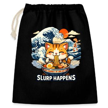 Ramen Neko Great Wave - Gift Bag 40 x 50 cm - black - Front