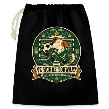 FC Hunde Torwart - Geschenkbeutel aus Baumwolle (40 x 50 cm) - Schwarz - Vorne
