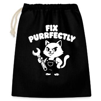 Fix Purrfectly Cat Mechanic - Gift Bag 40 x 50 cm - black - Front