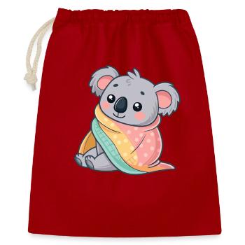 Koala cosy sous couverture - Sac cadeau 40 x 50 cm - rouge - Devant