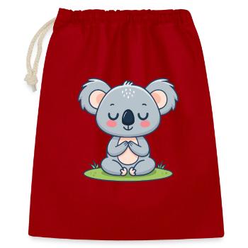 Zen-Koala in der Meditation - Geschenkbeutel aus Baumwolle (40 x 50 cm) - Rot - Vorne
