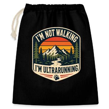 Ich gehe nicht spazieren, ich mache UltraRunning - Geschenkbeutel aus Baumwolle (40 x 50 cm) - Schwarz - Vorne