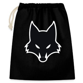 Design minimaliste de silhouette de loup - Sac cadeau 40 x 50 cm - noir - Devant