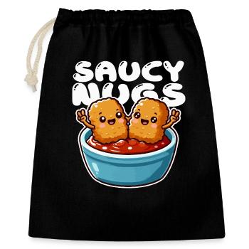 Fun Duo Saucy Nuggets - Geschenkbeutel aus Baumwolle (40 x 50 cm) - Schwarz - Vorne