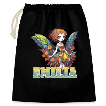 Emilia - maiden name - fairy - Gift Bag 40 x 50 cm - black - Front