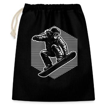 Snowboard Fokus pur - Geschenkbeutel aus Baumwolle (40 x 50 cm) - Schwarz - Vorne