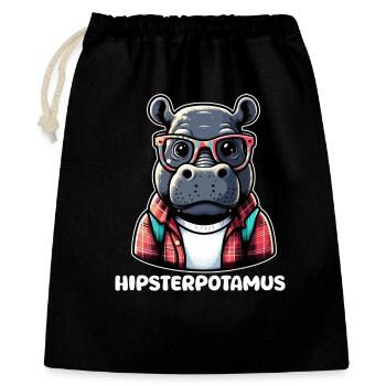 Hippo Hipster Plaid Colorful Glasses - Gift Bag 40 x 50 cm - black - Front