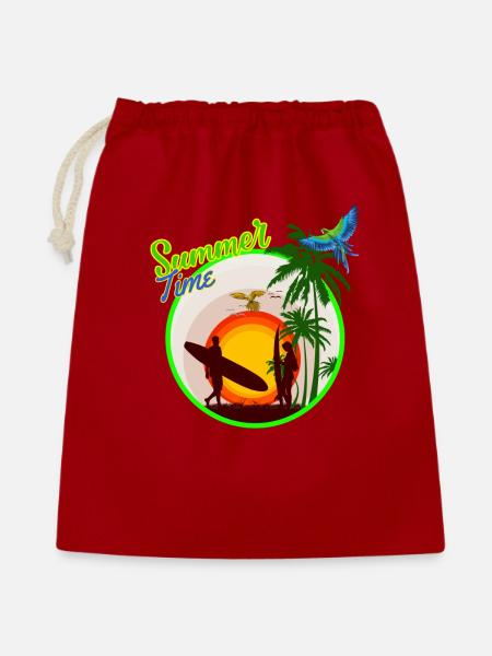 Sommerzeit - Geschenkbeutel aus Baumwolle (40 x 50 cm) - Rot