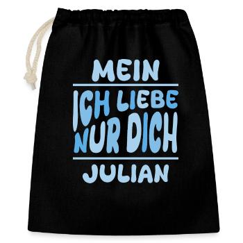 Mann Julian - Geschenkbeutel aus Baumwolle (40 x 50 cm) - Schwarz - Vorne