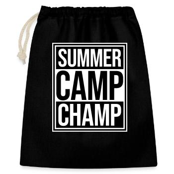 Summer Camp Champ Lustig Kinder Outdoor Abenteuer - Geschenkbeutel aus Baumwolle (40 x 50 cm) - Schwarz - Vorne