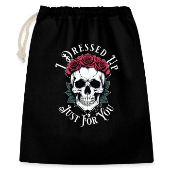 romantisch düster Totenkopf - Geschenkbeutel aus Baumwolle (40 x 50 cm) - Schwarz - Vorne