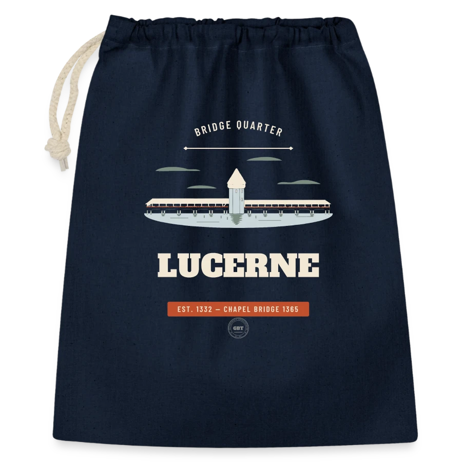 Lucerne badge on a gift bag 40 x 50 cm, navy