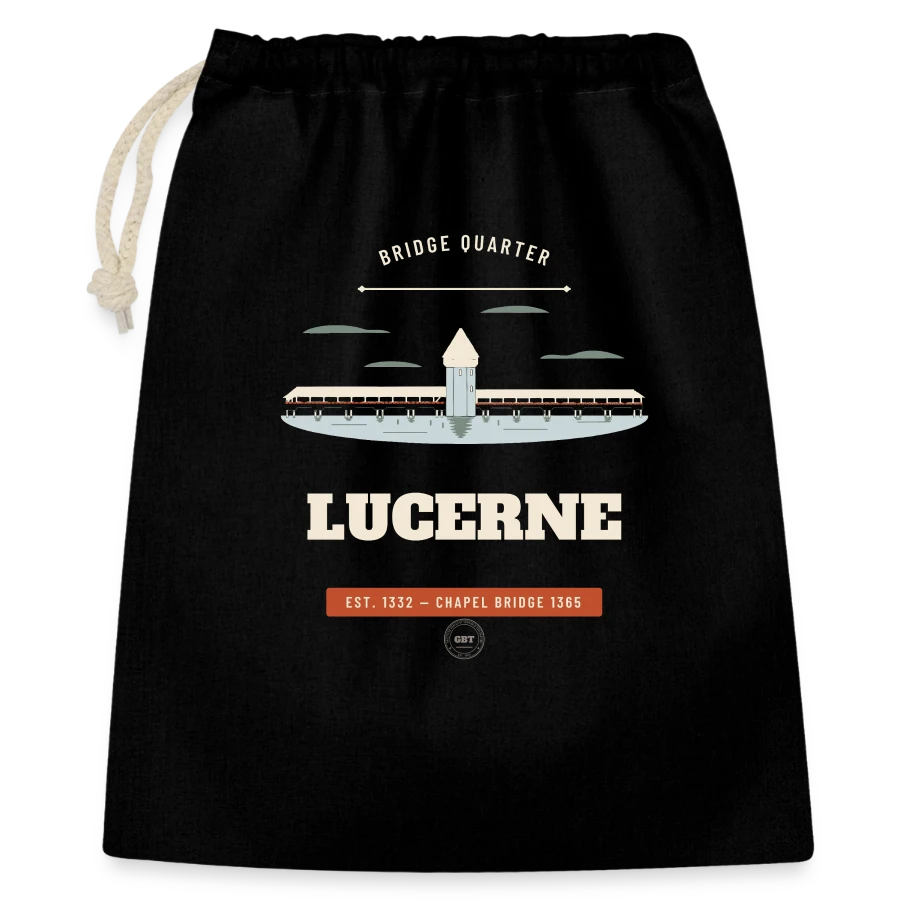 Embleem Lucerne op gift bag 40 x 50 cm, black