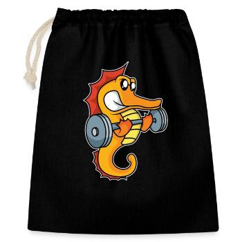 Weightlifting Seahorse - Gift Bag 40 x 50 cm - black - Front