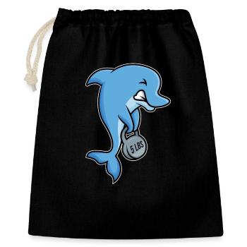 conception forte de forme physique de dauphin - Sac cadeau 40 x 50 cm - noir - Devant