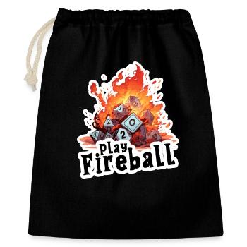 Übertriebener Feuerball – Würfel Chaos RPG - Geschenkbeutel aus Baumwolle (40 x 50 cm) - Schwarz - Vorne