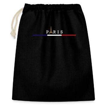 Drapeau France Tour Eiffel Élégance Parisienne - Sac cadeau 40 x 50 cm - noir - Devant