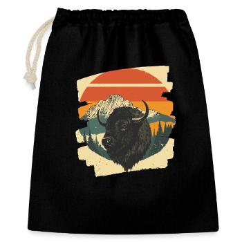 Bison Rétro - Sac cadeau 40 x 50 cm - noir - Devant