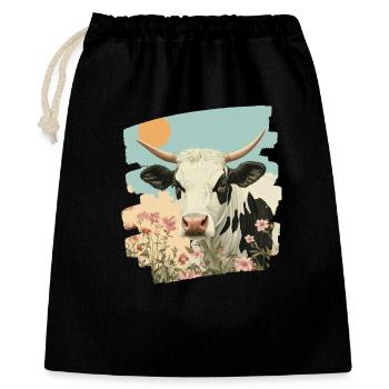 Éleveur de vaches - Sac cadeau 40 x 50 cm - noir - Devant