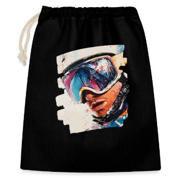 Snowboarder powder snow - Gift Bag 40 x 50 cm - black - Front