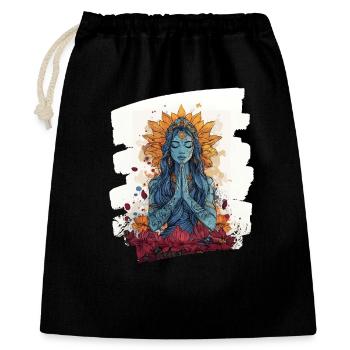 Yoga Namaste Meditation - Geschenkbeutel aus Baumwolle (40 x 50 cm) - Schwarz - Vorne