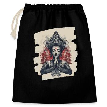 Yoga Namaste Meditation - Geschenkbeutel aus Baumwolle (40 x 50 cm) - Schwarz - Vorne