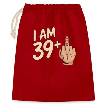 Funny 39 Plus Middle Finger Design - Gift Bag 40 x 50 cm - red - Front