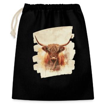 Bovins écossais des Highlands - Sac cadeau 40 x 50 cm - noir - Devant
