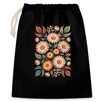 Floral pattern in natural colors - Gift Bag 40 x 50 cm - black - Front