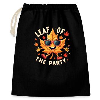 Blatt der Party Happy Fall Ernte Herbstblatt - Geschenkbeutel aus Baumwolle (40 x 50 cm) - Schwarz - Vorne
