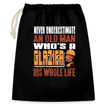 Never Underestimate A Glazier Old Man Power - Gift Bag 40 x 50 cm - black - Front