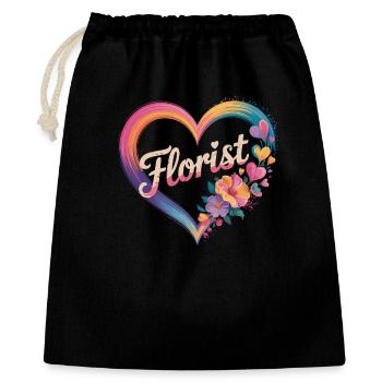 Florist Heart With Flowers - Gift Bag 40 x 50 cm - black - Front