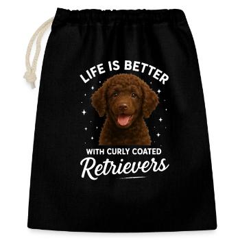 Curly coated retriever - Gift Bag 40 x 50 cm - black - Front