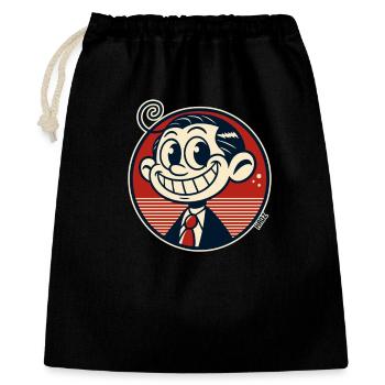 Petit humoriste rétro drôle - Sac cadeau 40 x 50 cm - noir - Devant
