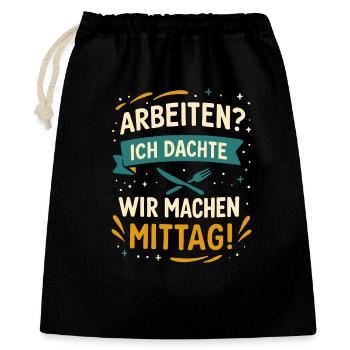 Travail? Je pensais qu’on allait déjeuner ! - Sac cadeau 40 x 50 cm - noir - Devant