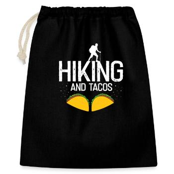 Randonnée et tacos en plein air Humour Trail Amateur de gastronomie - Sac cadeau 40 x 50 cm - noir - Devant