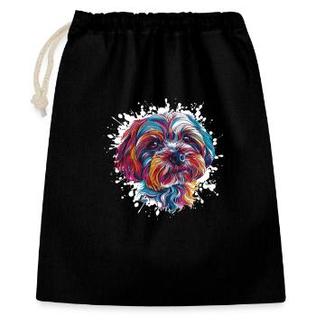 Colorful Dog Portrait - Gift Bag 40 x 50 cm - black - Front