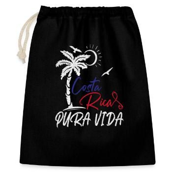 Pura Vida Costa Rica - Geschenkbeutel aus Baumwolle (40 x 50 cm) - Schwarz - Vorne